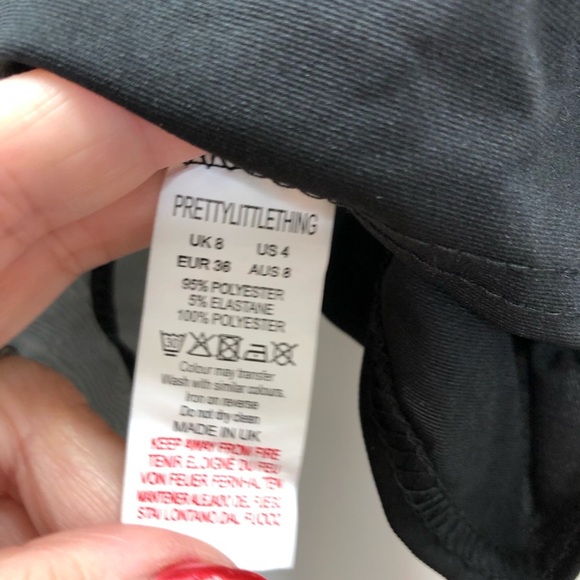 Pretty Little Thing black slinky sheer organza puff sleeve Bardot crop top - Picture 5 of 7